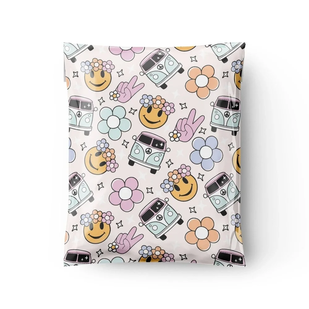 Groovy Hippie Poly Mailers 10x13 Inch 100 Pack Shipping Supplies Volkswagen‎